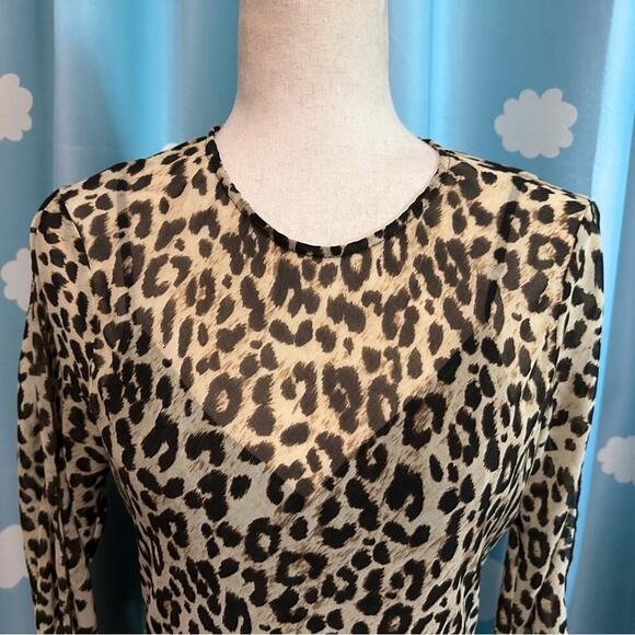 MNG Leopard sheath dress- 8 - Picture 3 of 6